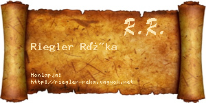 Riegler Réka névjegykártya